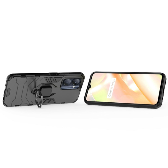 Θήκη για Realme C33, Kickstand Ring, μαύρη
