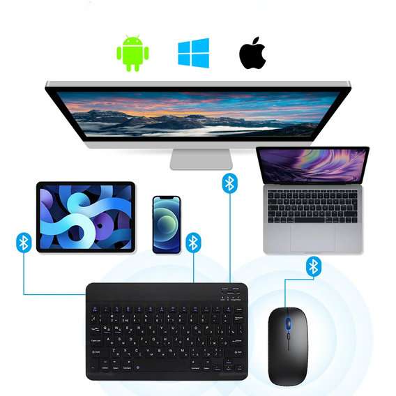 Θήκη + πληκτρολόγιο Apple iPad Pro 11" 5 gen. 2024, Leather Pen Slot TouchPad, μαύρη