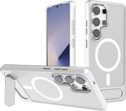 Θήκη για Samsung Galaxy S25 Ultra, Kickstand Matt Case, για MagSafe, ασημένια