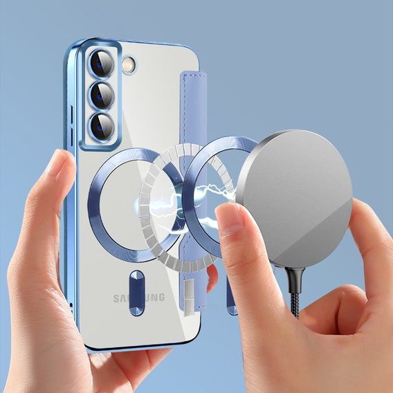 Θήκη με πτερύγιο για Samsung Galaxy S22 5G, RFID Wallet MagSafe CamShield, μπλε