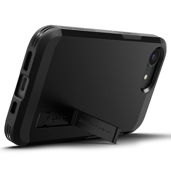 θήκη Spigen για iPhone 16E, Tough Armor Mag Mag MagSafe, μαύρη + μετριασμένο γυαλί 9H