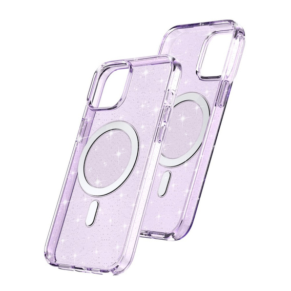 Θήκη για iPhone 14, Dropproof MagSafe Glitter, μωβ
