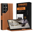Δερμάτινη θήκη για Samsung Galaxy S24 Ultra, ERBORD LeatherWallet, καφέ
