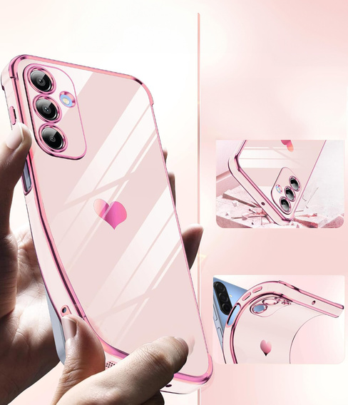 Η θήκη για το Samsung Galaxy A26, Electro heart, ροζ rose gold + γυαλί 9H