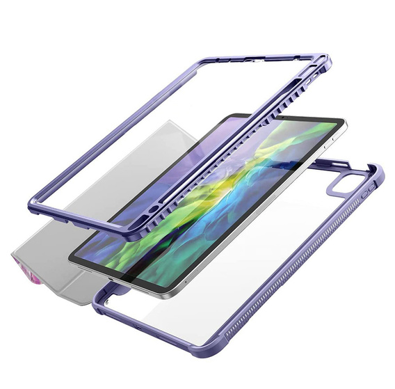 Θήκη για iPad Air 4 10.9 2020 / iPad Pro 11 2020 / 2018, Suritch Full Body Marble, διαφανής / ροζ