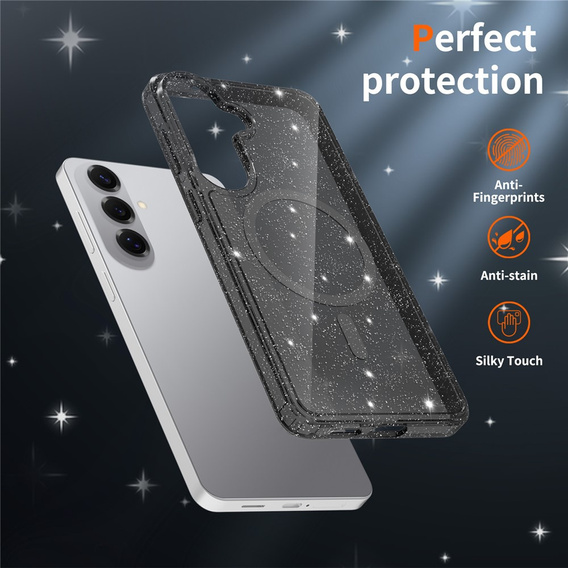 Θήκη Brokat, για MagSafe για Samsung Galaxy S26 Plus, διαφανής / μαύρη