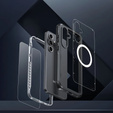 Θήκη για Samsung Galaxy S25+ Plus, Shockproof, με γυαλί, για MagSafe, μαύρη