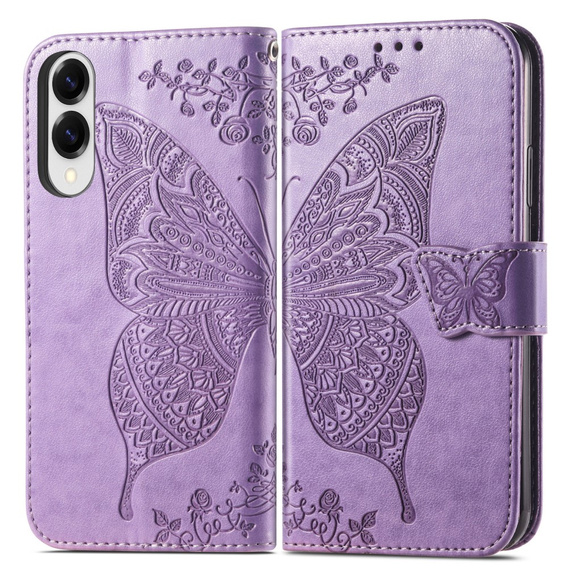 Θήκη με πτερύγιο για Samsung Galaxy S25 Edge, Butterfly, μωβ