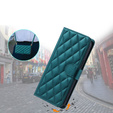 θήκη πτερύγιο για Xiaomi Redmi Note 13 Pro 4G / Xiaomi Redmi Note 14S / Xiaomi Poco M6 Pro 4G, Rhombus Crossbody Leather, σκούρα πράσινη