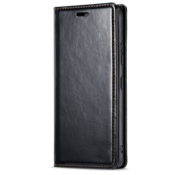 Θήκη με πτερύγιο για Samsung Galaxy S23, ERBORD Waxy Wallet, μαύρη