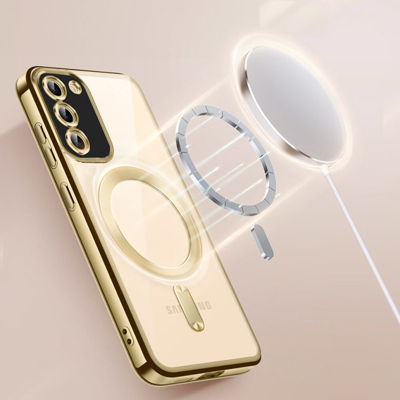 Θήκη για Samsung Galaxy S20 FE, Electro MagSafe, χρυσή + Γυαλί για την οθόνη