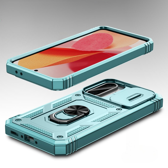 Θήκη για Samsung Galaxy A56 5G, KickStand Camera Lens, πράσινη