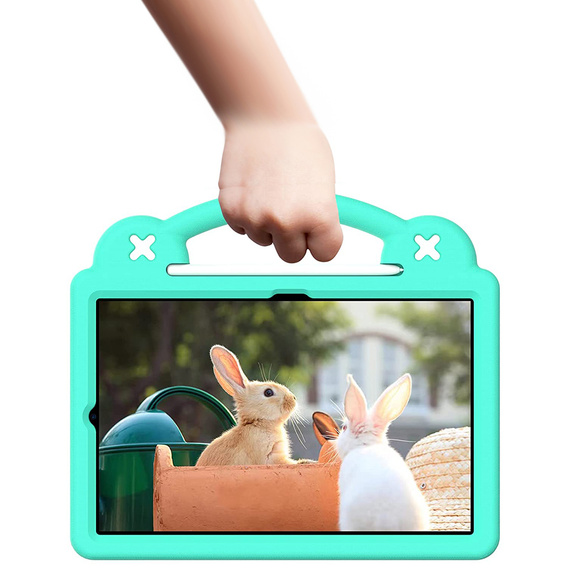Παιδική θήκη για Samsung Galaxy Tab S6 Lite 10.4 2020/2022 / Tab A7 2020 T500 / T505 / Tab S6 T860/T865, Cute Patterns, με βάση, πράσινη