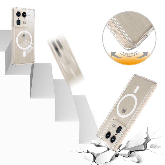 Θήκη για Motorola Edge 50 Ultra, Fusion Hybrid, για MagSafe, διαφανής