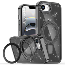 Η θήκη iPhone 16e, Glittery Magnetic Kickstand, μαύρη
