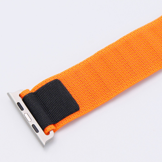 Λουράκι νάιλον για Apple Watch 1/2/3/4/5/6/7/8/SE/ULTRA 42/44/45/49mm, πορτοκαλί / μαύρη