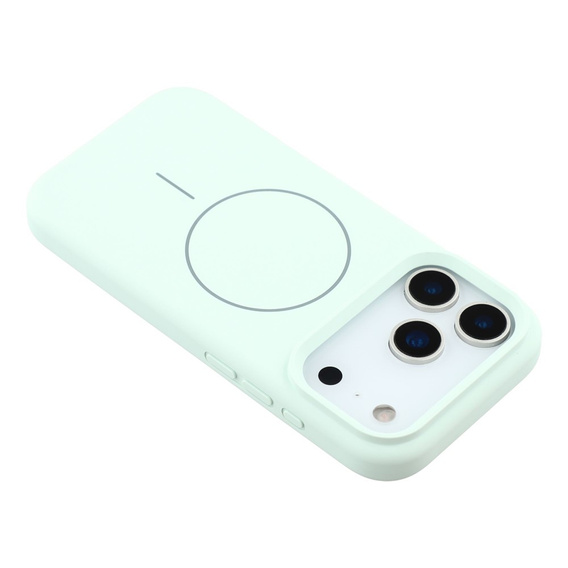 Θήκη σιλικόνης για iPhone 17 Pro, για MagSafe, αντικραδασμική, πράσινη