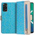 θήκη πτερύγιο για Xiaomi Redmi Note 11 4G / Note 11S 4G, Wallet Pocket Zipper Lace, μπλε