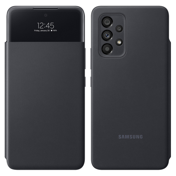 Γνήσια θήκη Samsung για Galaxy A53 5G, S View Wallet Cover, μαύρη