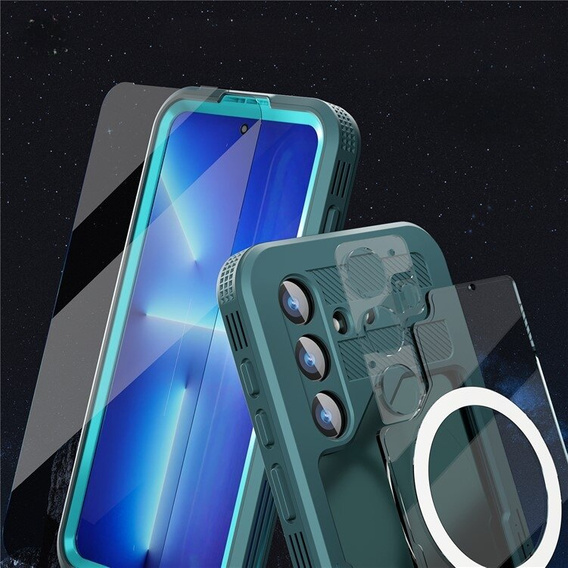 Αδιάβροχη θήκη για Samsung Galaxy S24, Redpepper, για MagSafe, μπλε