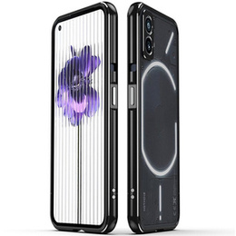 Θήκη για Nothing Phone (2), Armor Bumper, με κάλυμμα φακού, μαύρο / ασημί