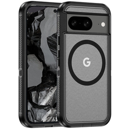 Θήκη με πλαίσιο για Google Pixel 8A do MagSafe, για MagSafe, διαφανής / μαύρη