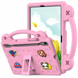 Παιδική θήκη για Samsung Galaxy Tab S10 Lite / S10 FE / S9 FE, Cute Patterns, με βάση, ροζ