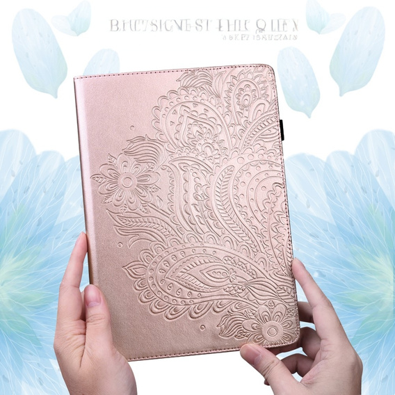 θήκη με πτερύγιο για Xiaomi Redmi Pad SE 11", flower, ροζ