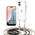 Θήκη με κορδόνι για iPhone 16, ERBORD MagSafe, διάφανη + Γυαλί οθόνης