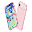 Θήκη για iPhone Air, για MagSafe, glitter, ημιδιαφανές ροζ