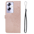 Θήκη με πτερύγιο για Oppo A79 5G, Mandala, ροζ rose gold