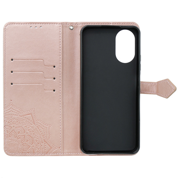 Θήκη με πτερύγιο για Oppo A38 4G / Oppo A18 4G, Mandala, ροζ rose gold