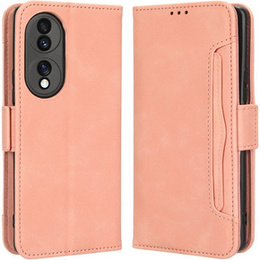 Θήκη με πτερύγιο για Honor 70 5G, Card Slot, ροζ