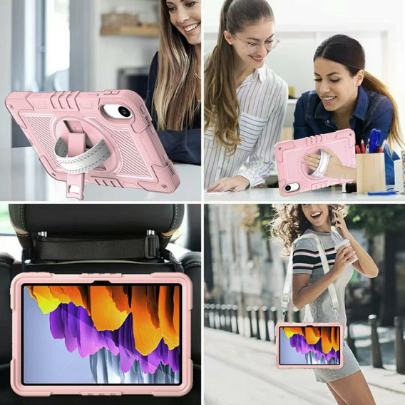 Θήκη θωράκισης για Xiaomi Redmi Pad 2, με βάση και ιμάντα ώμου – ροζ