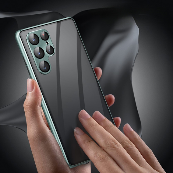 θήκη για το Samsung Galaxy S23 Ultra, Magnetic Dual Glass, πράσινη
