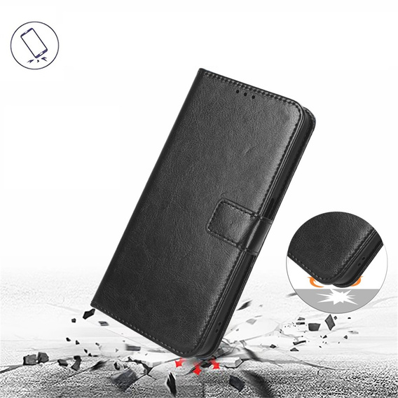 Θήκη με πτερύγιο για Infinix Hot 30, Crazy Horse Wallet, μαύρη