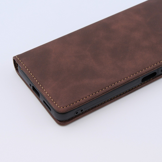 Θήκη για Xiaomi Redmi Note 12 5G / Poco X5 5G, ERBORD Vintage, πορτοφόλι με πτερύγιο, καφές