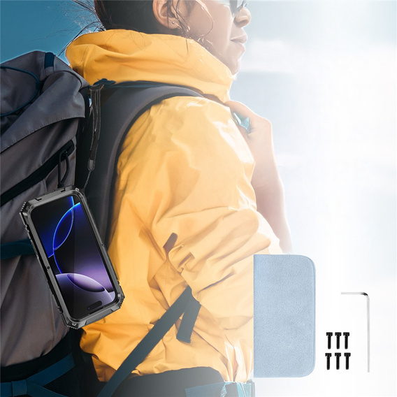 Θήκη R-JUST με βάση και ενσωματωμένο γυαλί για iPhone 17 Pro