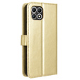 Θήκη με πτερύγιο για T Phone 2 5G, Crazy Horse Wallet, χρυσή