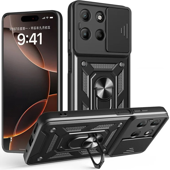 Θήκη για Motorola Moto G15 / Motorola Moto G15 Power, CamShield Slide, μαύρη