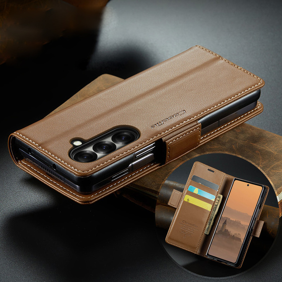 CASEME Litchi θήκη πορτοφόλι flip για Samsung Galaxy Z Fold7 5G