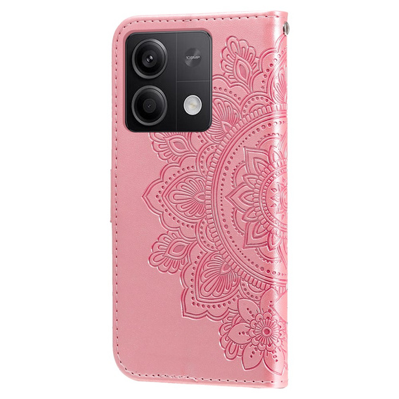 Θήκη με πτερύγιο για Xiaomi Redmi Note 13 5G, Mandala, ροζ rose gold