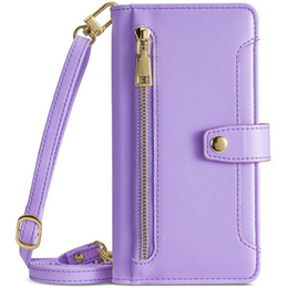 Θήκη με πτερύγιο για iPhone 14 Pro, Wallet Zipper Pocket, μωβ
