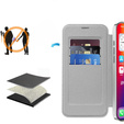 Θήκη με πτερύγιο για iPhone 16 Pro, RFID Wallet MagSafe CamShield, ασημένια