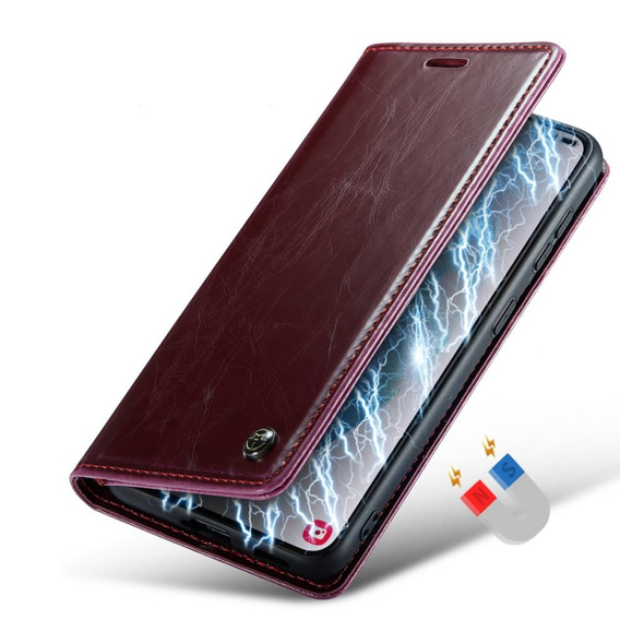 θήκη CASEME για Samsung Galaxy S21, Waxy Textured, κόκκινη