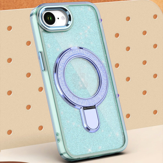 Η θήκη iPhone 16e, Glittery Magnetic Kickstand, μπλε