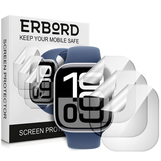3x Φύλλο υδρογέλης ERBORD για Apple Watch 10/11 46mm