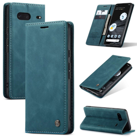 θήκη CASEME για Google Pixel 7, Leather Wallet Case, τυρκουάζ