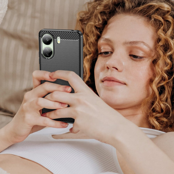 Θήκη για Xiaomi Redmi 13C / Poco C65, Carbon, μαύρη
