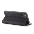 θήκη CASEME για Samsung Galaxy S21 FE, Leather Wallet Case, μαύρη